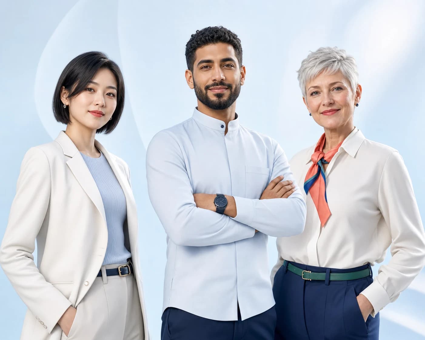 Three Aivah AI employee characters