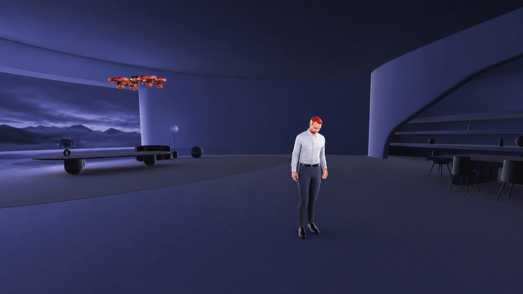 Aivah avatar in the current live 3D room