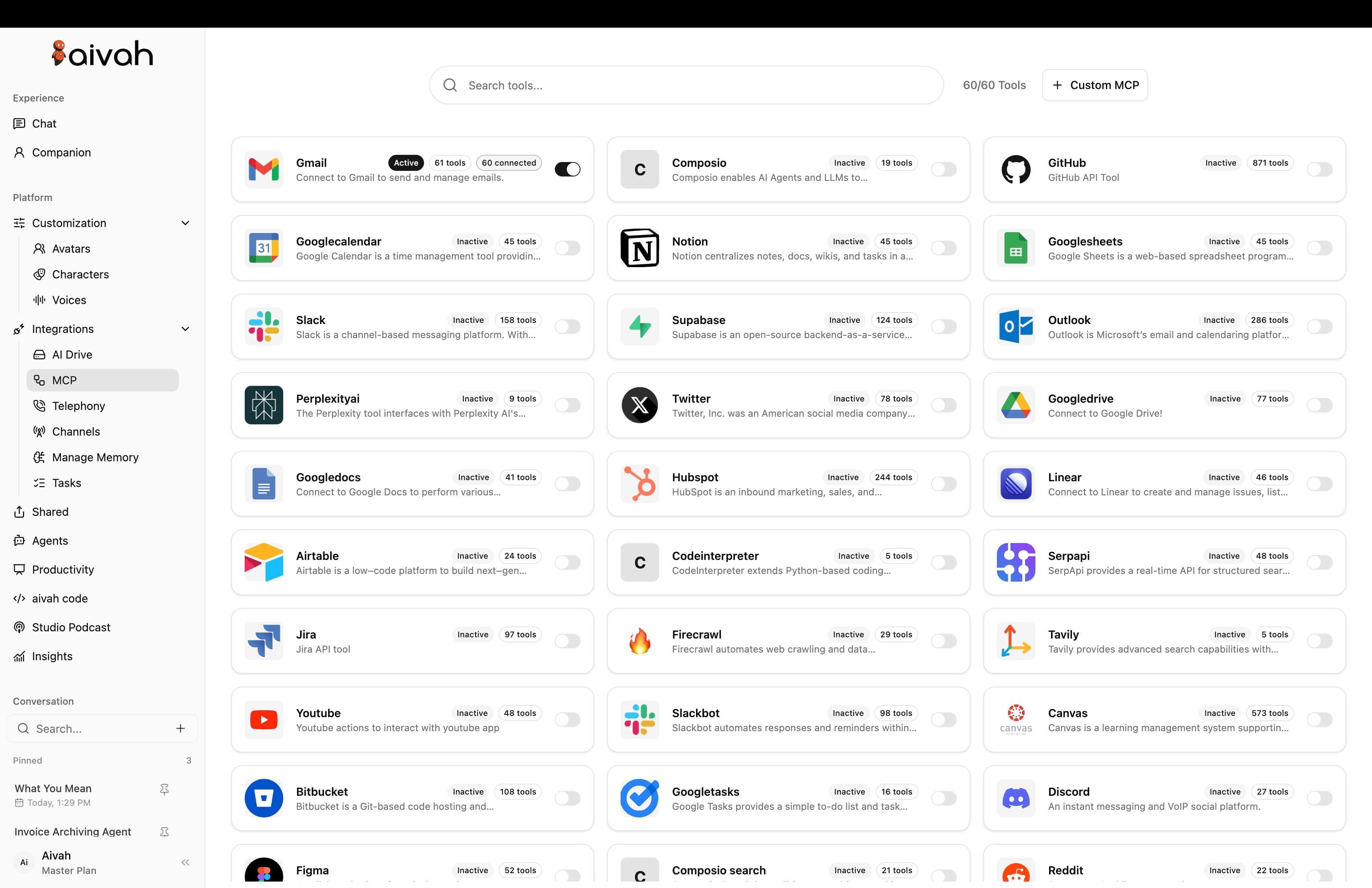 Equip employees with approved tools. inside the Aivah platform