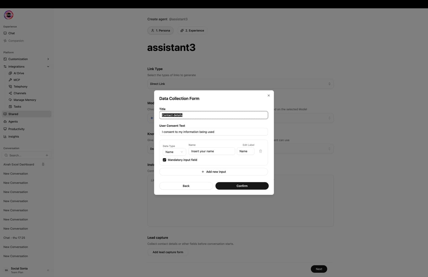 Capture the context your team needs next. inside the Aivah platform
